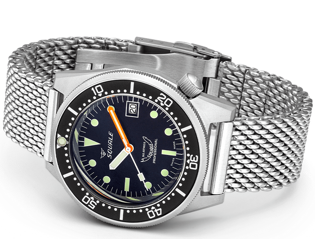 Squale Watch 1521 Black Blasted Mesh