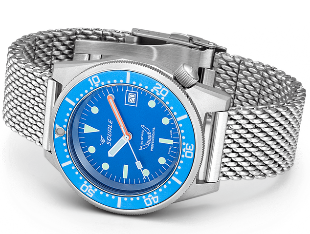 Squale Watch 1521 Blue Blasted Mesh