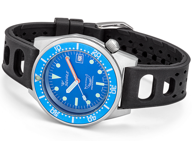 Squale Watch 1521 Blue Blasted Rubber