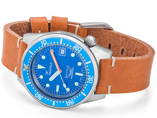 Squale Watch 1521 Blue Blasted Leather