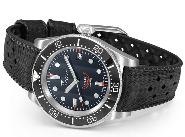 Squale 1545 Black Rubber Watch