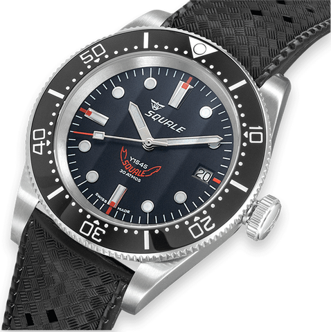 Squale 1545 Black Rubber Watch
