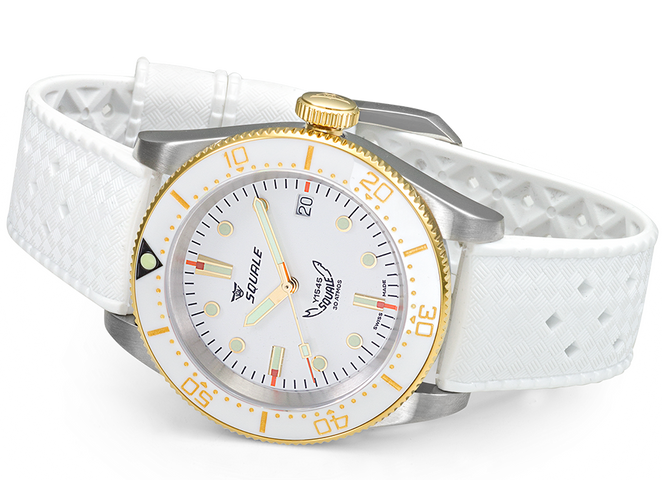 Squale 1545 White Rubber Watch