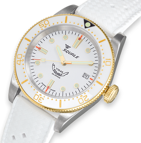 Squale 1545 White Rubber Watch