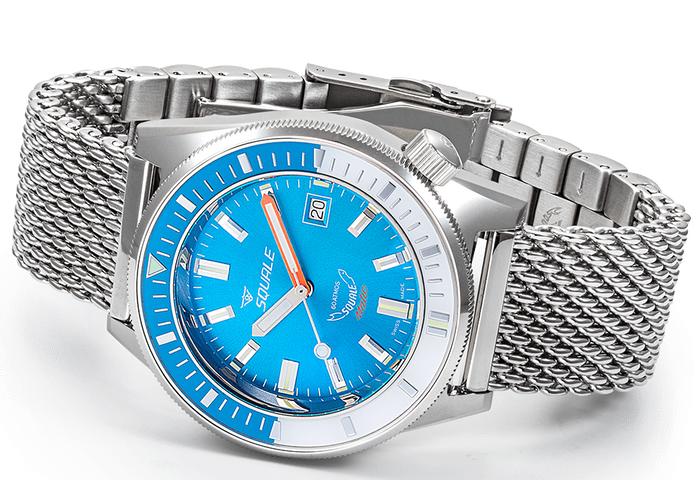 Squale Matic Light Blue Mesh Watch