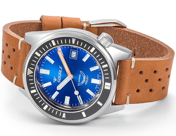 Squale Matic Dark Blue Leather Watch