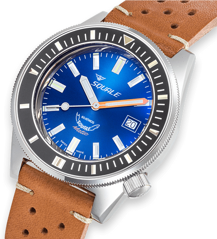 Squale Matic Dark Blue Leather Watch