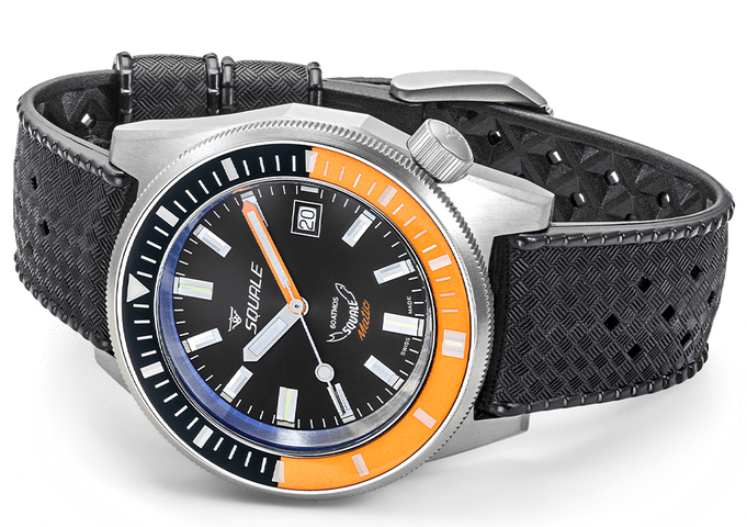 Squale Matic Satin Orange Rubber Watch