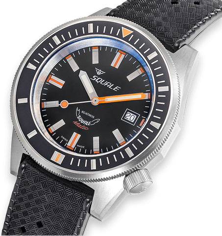 Squale Watch Matic Satin Black Rubber