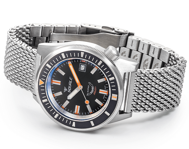 Squale Matic Satin Black Mesh Watch