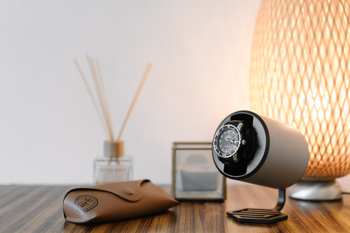 Swiss Capsule Watch Winder Single Silver PC 002