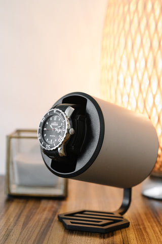 Swiss Capsule Watch Winder Single Silver PC 002