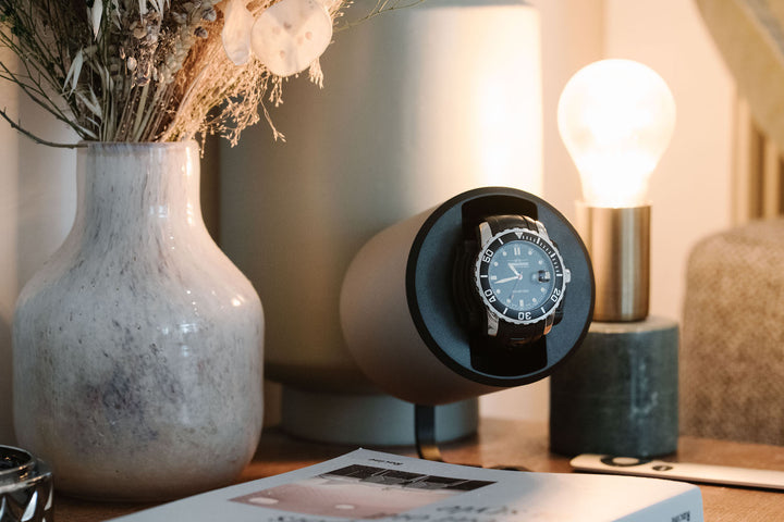 Swiss Capsule Watch Winder Single Silver PC 002