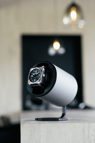 Swiss Capsule Watch Winder Single Silver PC 002