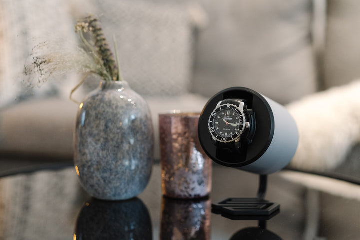 Swiss Capsule Watch Winder Single Silver PC 002