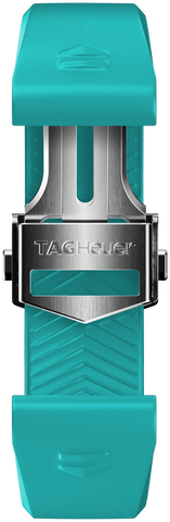 TAG Heuer Strap Connected 42mm Rubber Light Blue Folding Buckle BT6273