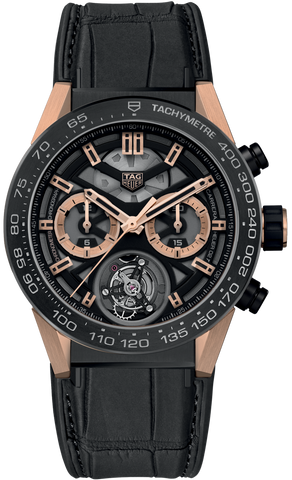TAG Heuer Watch Carrera Tourbillon Chronograph Rose Gold CAR5A5U.FC6377