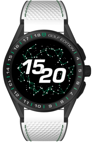 TAG Heuer Watch Connected 45 Titanium White Green Rubber Golf Edition SBG8A82.EB0206