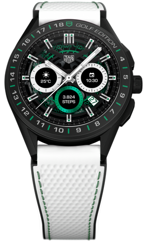 TAG Heuer Watch Connected 45 Titanium White Green Rubber Golf Edition D