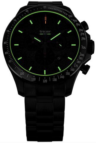Traser H3 P67 Officer Pro Chrono Black PVD Bracelet Watch