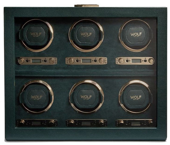 WOLF Watch Winder British Racing Green 6 Piece 792441