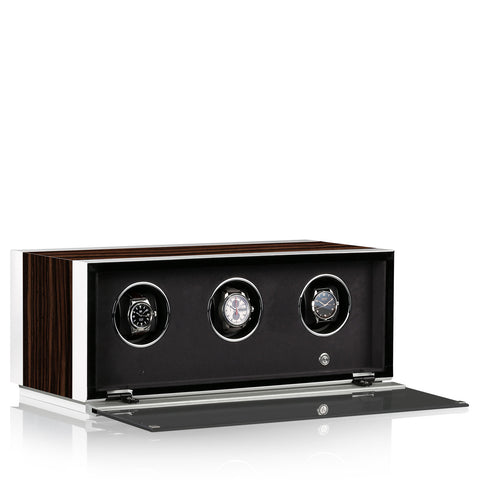 Chronovision Watch Winder Ambiance III Ebony Silk White Silk