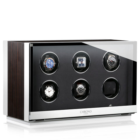 Chronovision Watch Winder Ambiance VI Ebony Silk White Silk