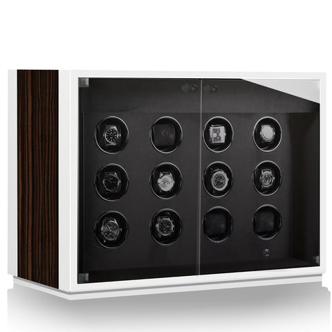 Chronovision Watch Winder Ambiance XII Ebony Silk White Silk