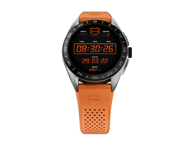 TAG Heuer Watch Connected Calibre E4 45 Orange Rubber