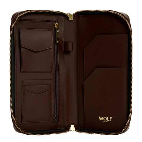 WOLF Signature Vegan Collection Brown Travel Case