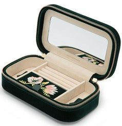 Wolf Jewellery Travel Case Zoe Zip Forest Green 393312