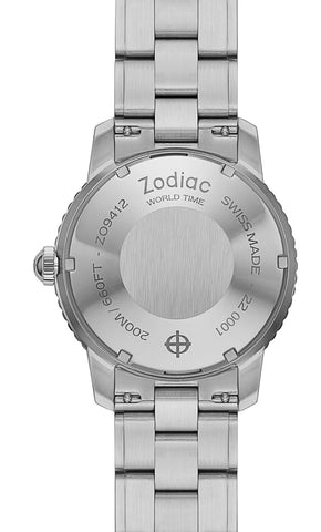 Zodiac Watch Super Sea Wolf World Time GMT Pan Am D