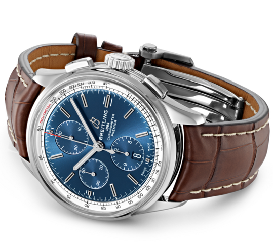 Breitling Watch Premier Chronograph 42 Brown Croco Tang