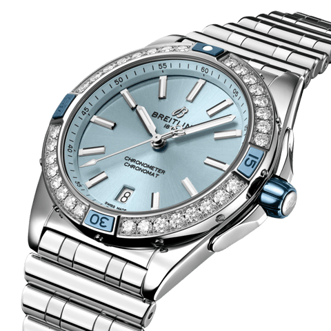 Breitling Super Chronomat Automatic 38 Iced Blue Bracelet Watch