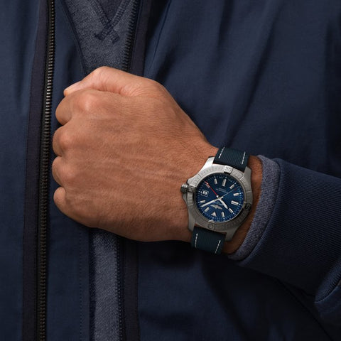 Breitling Watch Avenger Automatic GMT 45 Leather Folding Clasp