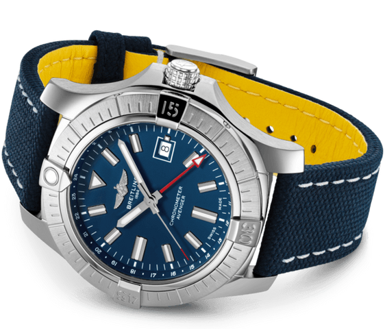 Breitling Watch Avenger Automatic GMT 45 Leather Folding Clasp