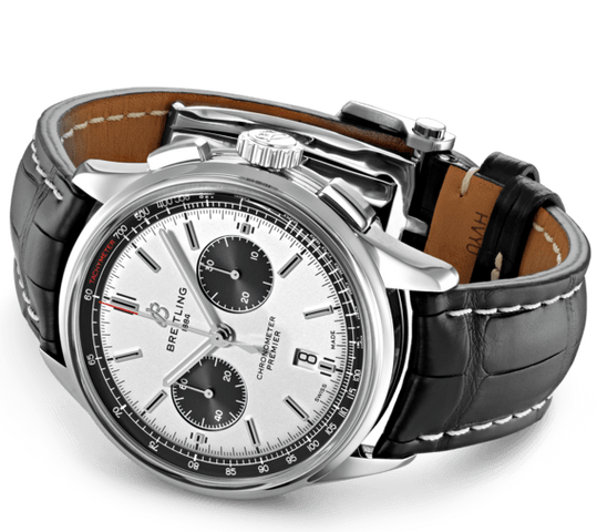 Breitling Watch Premier B01 Chronograph 42 Black Croco Tang