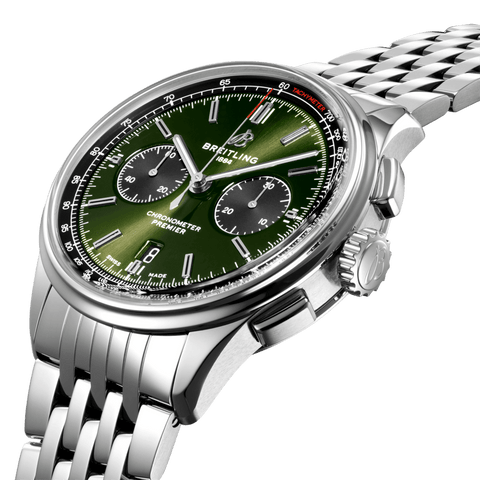 Breitling Watch Premier B01 Chronograph 42 Bentley British Racing Green Steel Navitimer