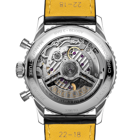 Breitling Navitimer B01 41 Black Croc Folding Clasp Watch