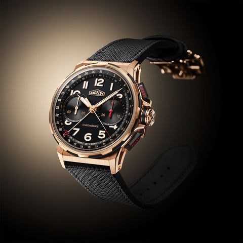 Angelus Chronodate Red Gold Rubber Watch