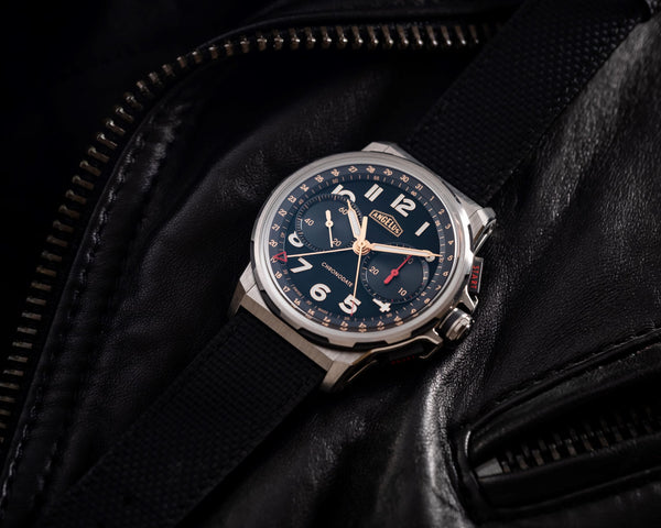 Angelus Chronodate Titanium Black Rubber Watch