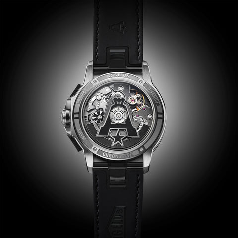 Angelus Chronodate Titanium Black Rubber Watch