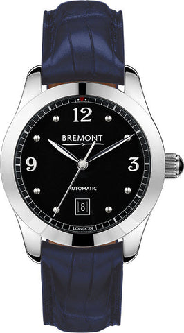 Bremont Watch Solo 32 AJ Black Ladies SOLO-32-AJ/BK/R Dark Blue Alligator