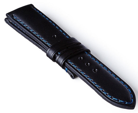 Bremont Leather Strap Black-Blue 22mm Regular