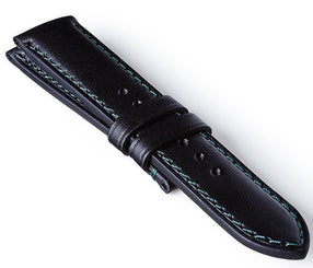Bremont Leather Strap Black-Green 22mm Regular