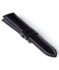 Bremont Leather Strap Black-White 22mm Extra Long BR.163.2032