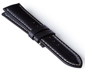 Bremont Leather Strap Black-White 22mm Extra Long BR.163.2032