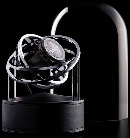 Bernard Favre Watch Winder Planet Double Axis Black Leather Base 109911