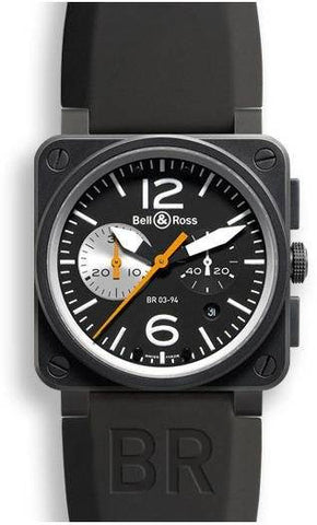 Bell & Ross BR 03 94 Orange Black and White Carbon Dial BR0394-BW