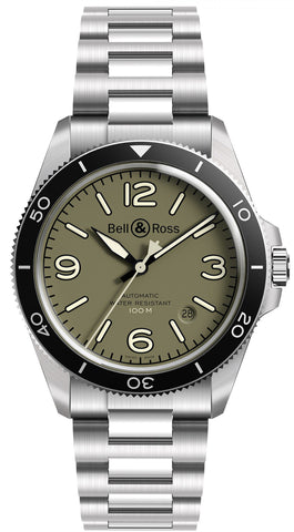 Bell & Ross Watch BR V2-92 Military Green Bracelet BRV292-MKA-ST/SST